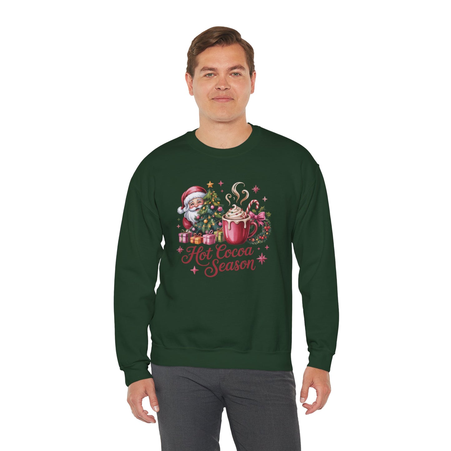 Christmas Hot Cocoa Sweatshirt — "Hot Cocoa Season" Holiday Crewneck