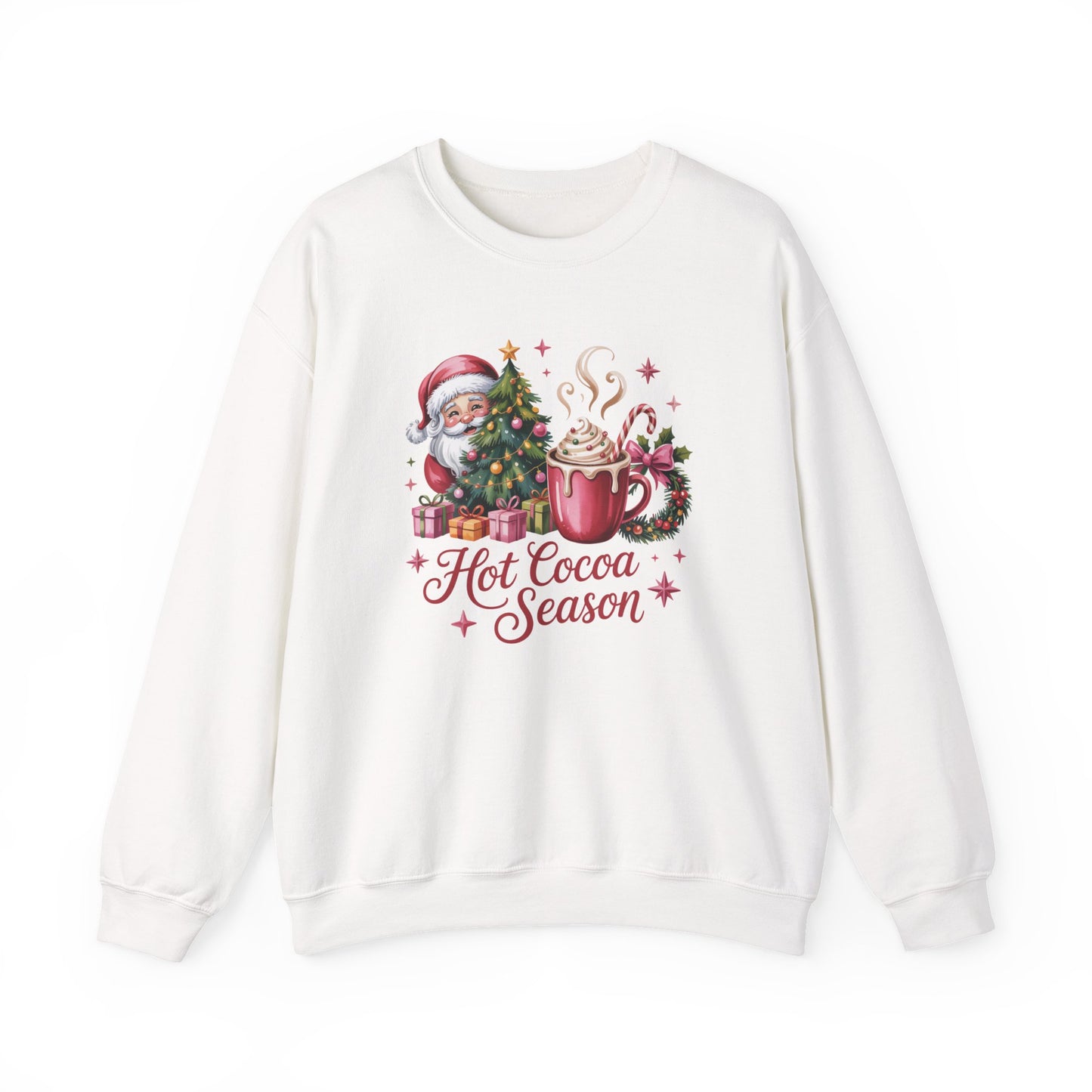 Christmas Hot Cocoa Sweatshirt — "Hot Cocoa Season" Holiday Crewneck