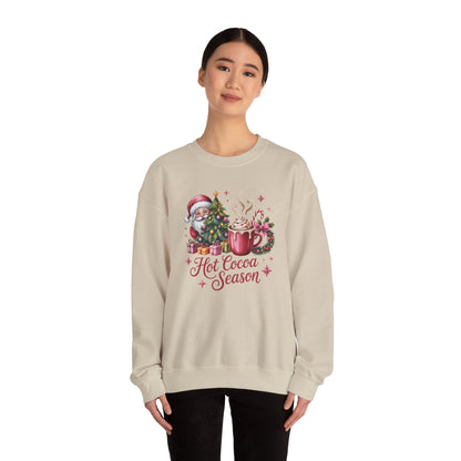Christmas Hot Cocoa Sweatshirt — "Hot Cocoa Season" Holiday Crewneck