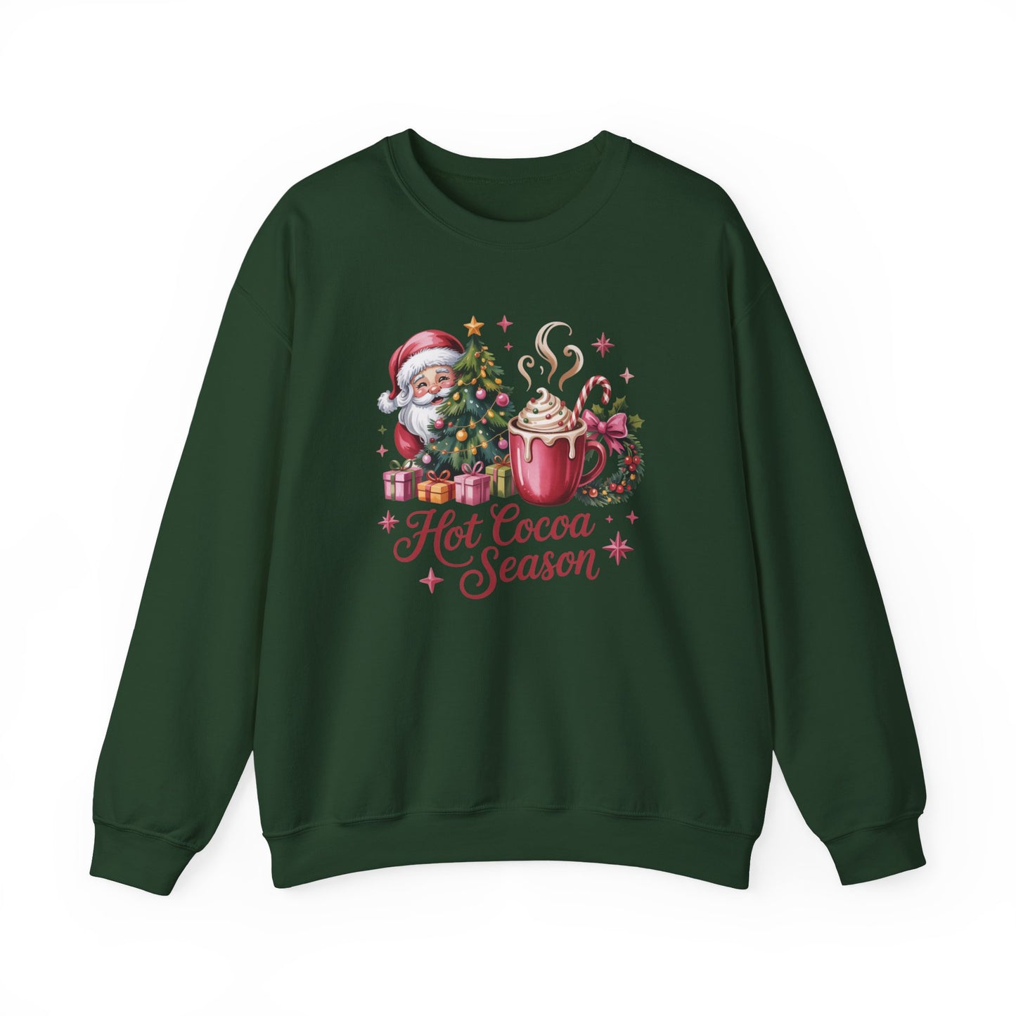 Christmas Hot Cocoa Sweatshirt — "Hot Cocoa Season" Holiday Crewneck